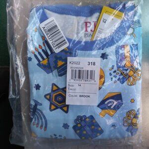 New Childrens Place Hanukkah Pajamas Size 14 top and bottom